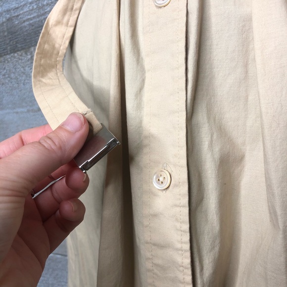 Theory vintage 90s khaki belted button shirt dress - Picture 4 of 6